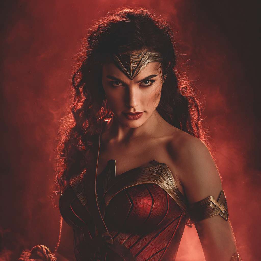 神奇女侠被反派洗脑控制 --ar 1:1 --v 7 --stylize 100 --fast --no 水印