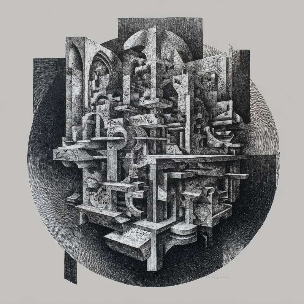 道法自然的抽象画 --ar 1:1 --v 7 --stylize 100 --fast --no 水印