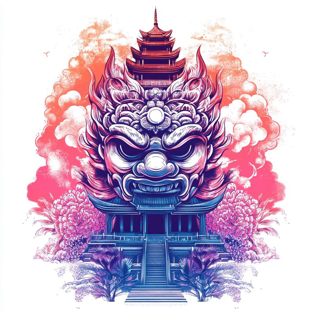 Combining Thai local explosive T-shirt, retro gradient, clean vector art, no background, high contrast, suitable for T-shirt printing --ar 1:1 --v 6.1 --stylize 100 --fast