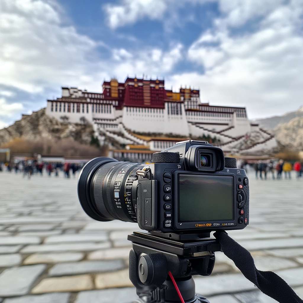 布达拉宫前面用相机记录布达拉宫相机牌子是索尼fx30 --ar 1:1 --v 6.1 --stylize 100 --fast