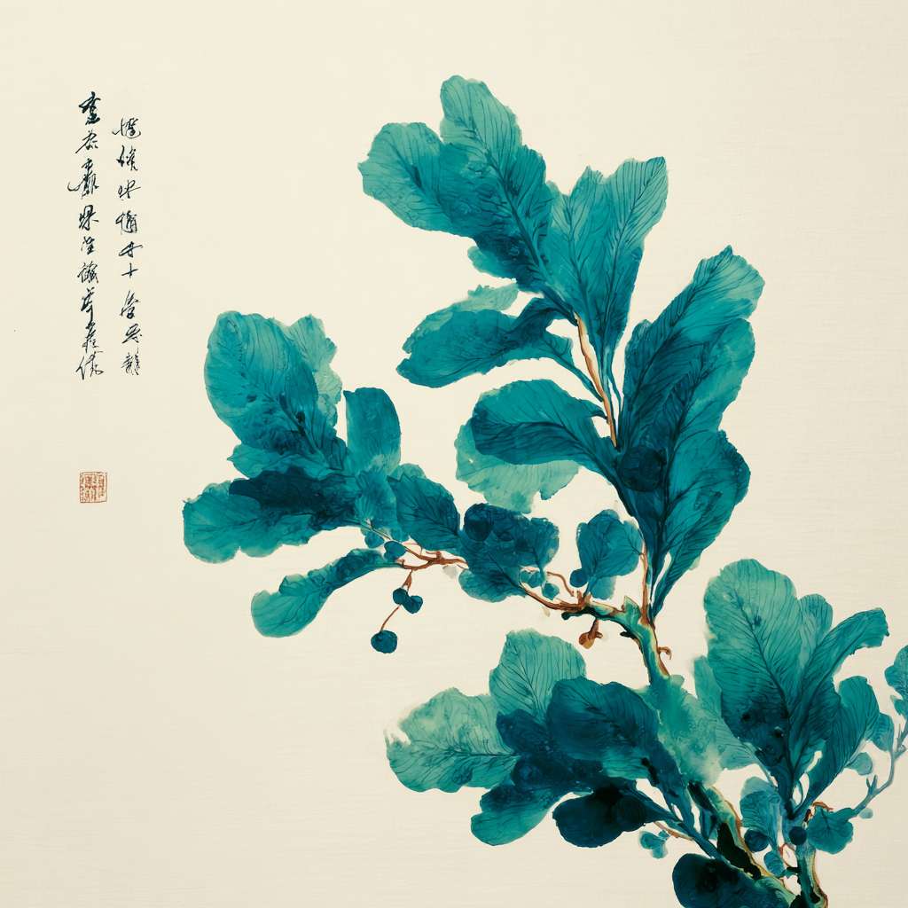 主色调是明亮的墨绿色，可以是一个物体。构图简洁，美学素质高 --ar 1:1 --v 7 --stylize 100 --fast --no 水印
