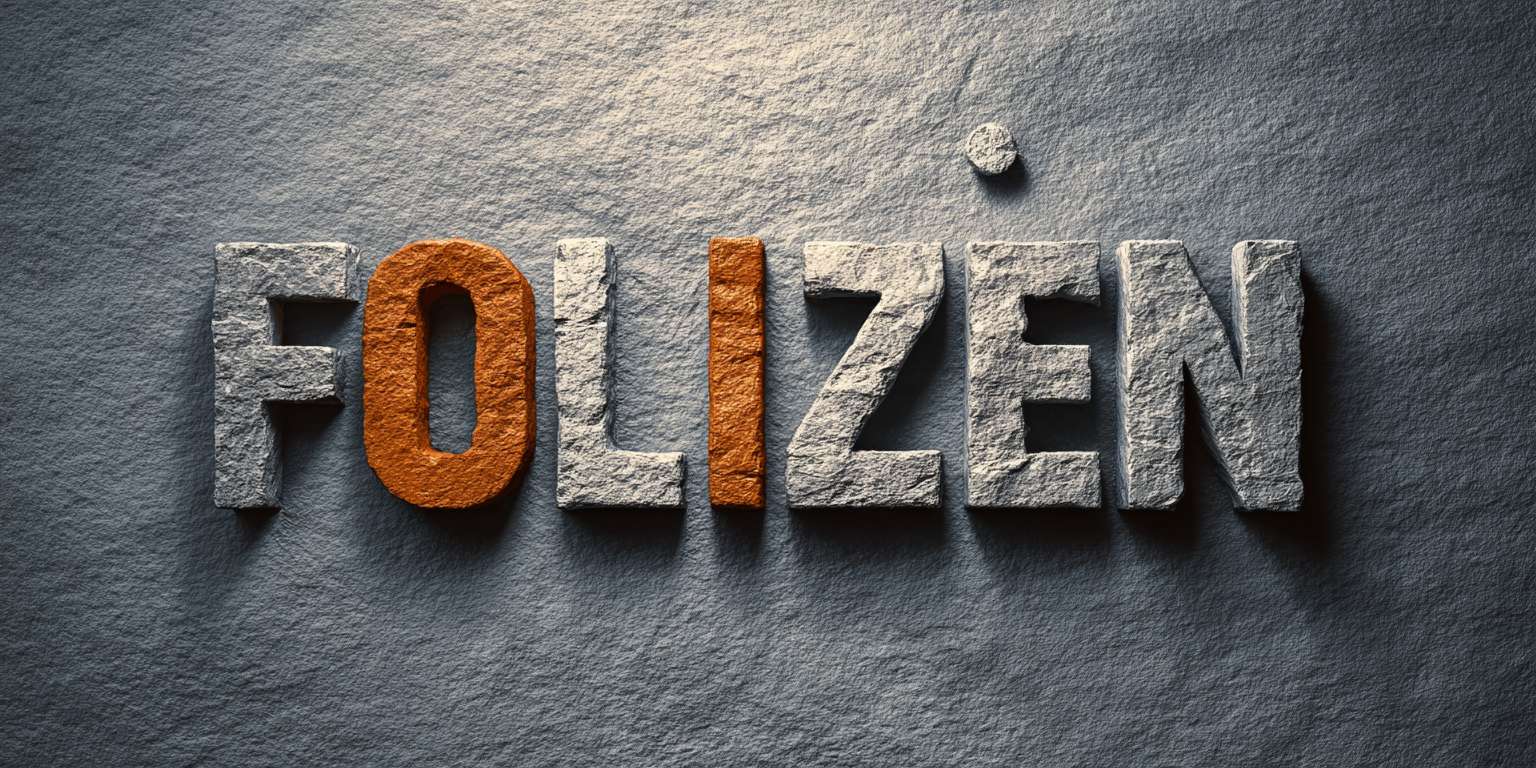"FOLIZEN" chiseled stone texture font, matte finish with directional shadow, "I" dot replaced by terracotta clay dot (#D57A66), tagline embossed in 0.5pt depth below, warm gray (#EDECE8) background --ar 2:1 --v 7 --stylize 100 --fast --no colors except accent