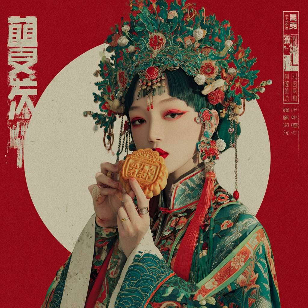 中国传统纹样，与月饼有关 --ar 1:1 --v 7 --stylize 100 --fast --no 水印
