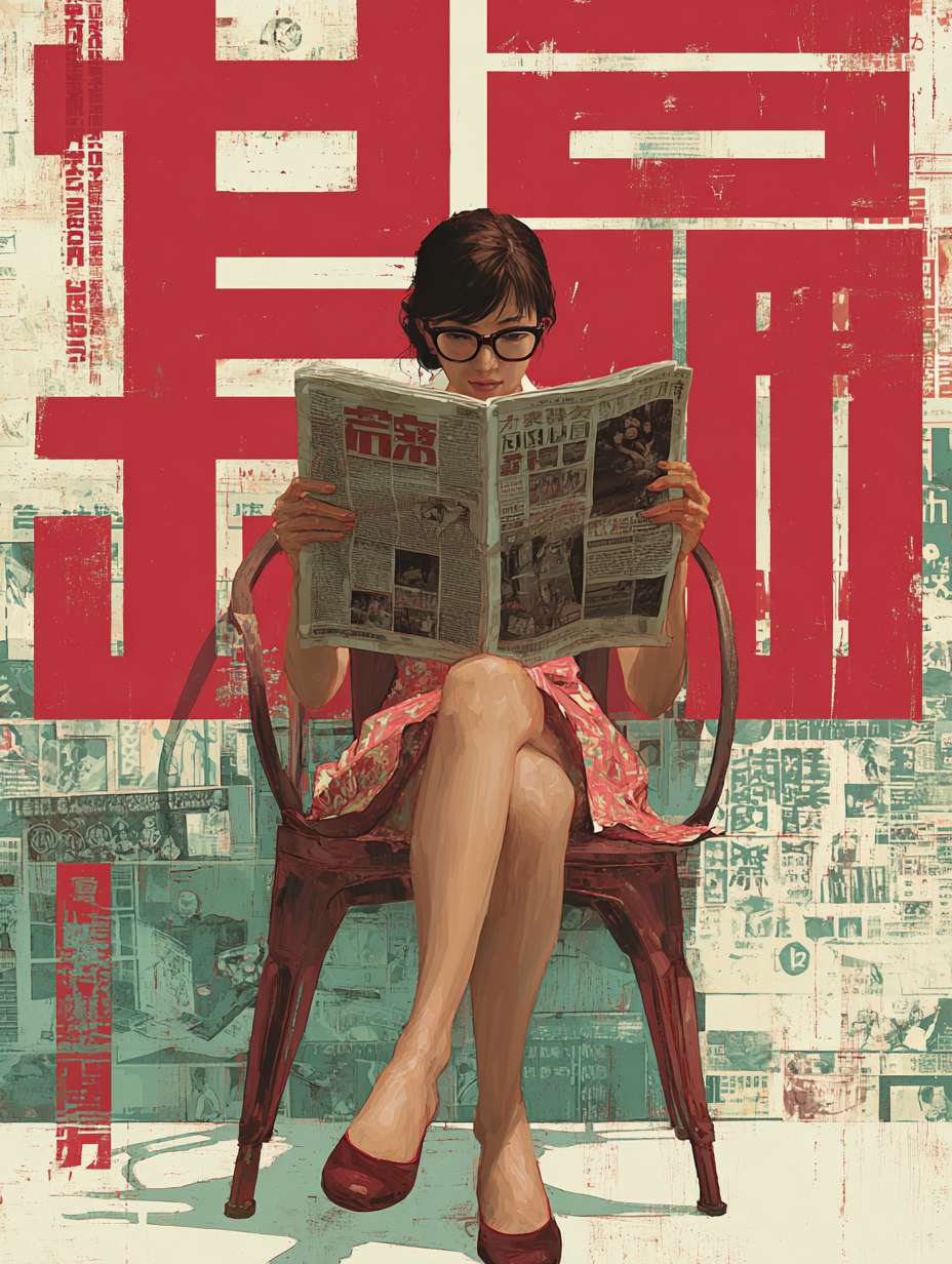 一个女人坐着阅读《悉达多》 --ar 3:4 --v 7 --stylize 100 --fast --no 水印