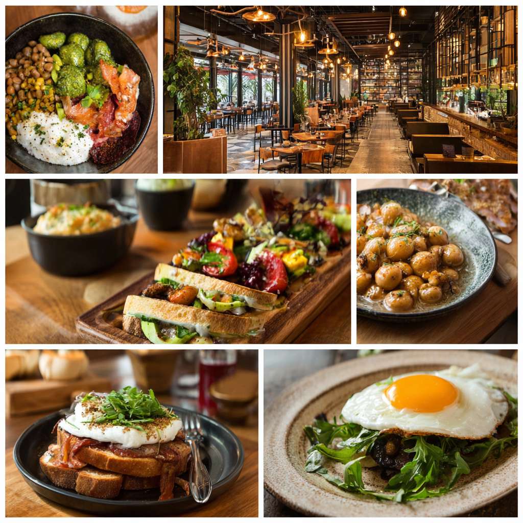 帮我做五张华住会真实酒店餐厅早餐宣传实拍照片 --ar 1:1 --v 7 --stylize 100 --fast --no 水印