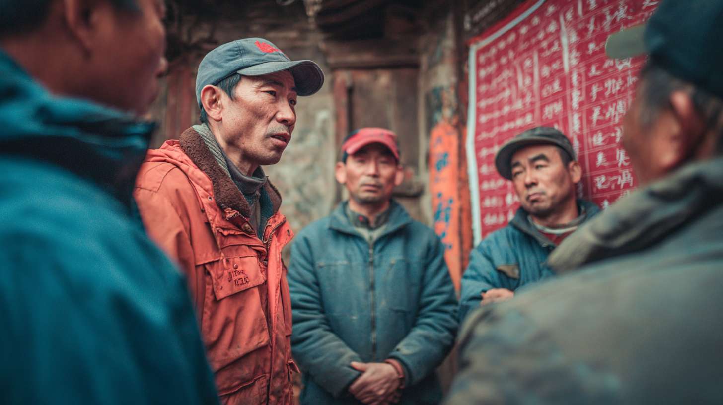 ： 社区服务中⼼，⼯作⼈员⽤藏汉双语为居民讲解政策 --ar 16:9 --v 7 --stylize 100 --fast --no 水印