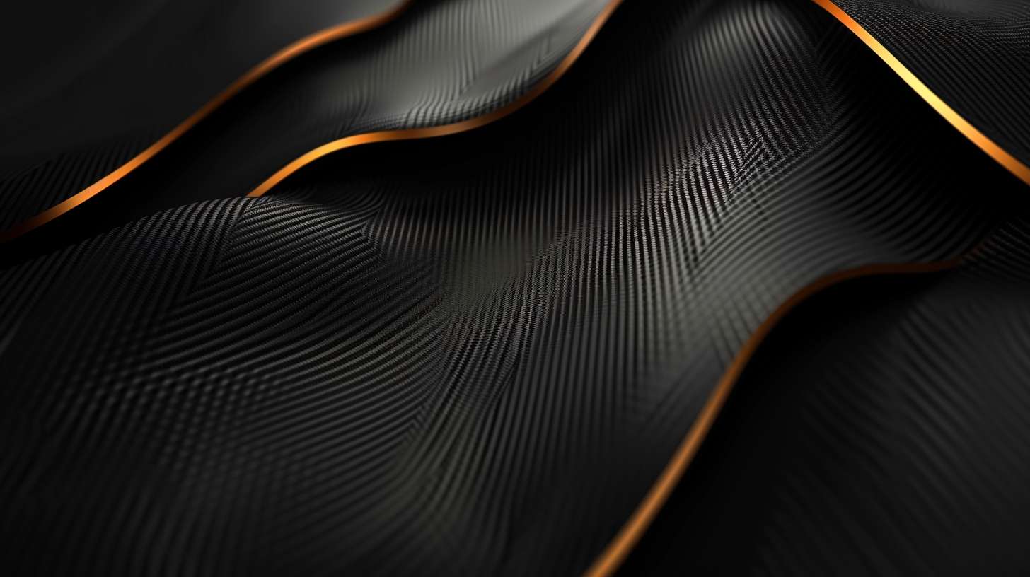 ultra-realistic live streaming background, matte black carbon fiber texture base with dark antique gold (color:#C6A467) geometric shards, abstract muscle fiber patterns, subtle F1 orange racetrack curve in corner, cinematic lighting, speed motion blur effects, minimalist champion trophy outline, dark luxury sports aesthetic, 8k, studio quality, no glitter, no excessive shine --ar 16:9 --v 6.0 --style raw --stylize 100 --fast