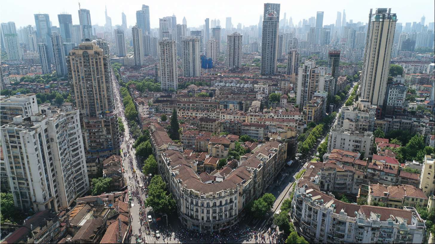 武汉城市全景，高楼与老建筑并存，车流穿梭，人群活动 --ar 16:9 --v 7 --stylize 100 --fast --no 水印
