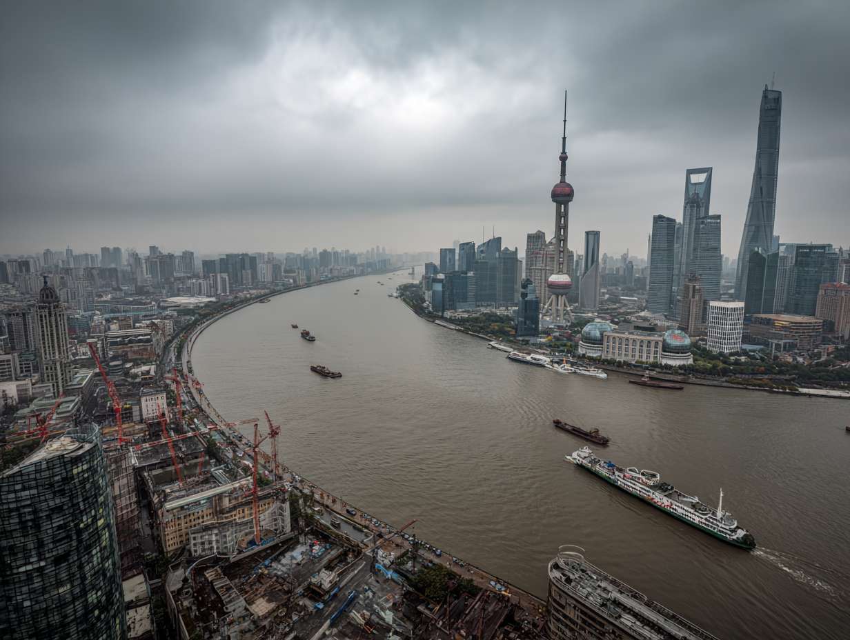 写实摄影，上海陆家嘴早晨航拍 --ar 4:3 --v 7 --stylize 100 --fast --no 水印