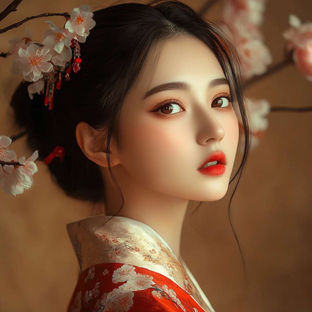 中国侧脸美女模特 --ar 1:1 --v 6.1 --stylize 100 --fast