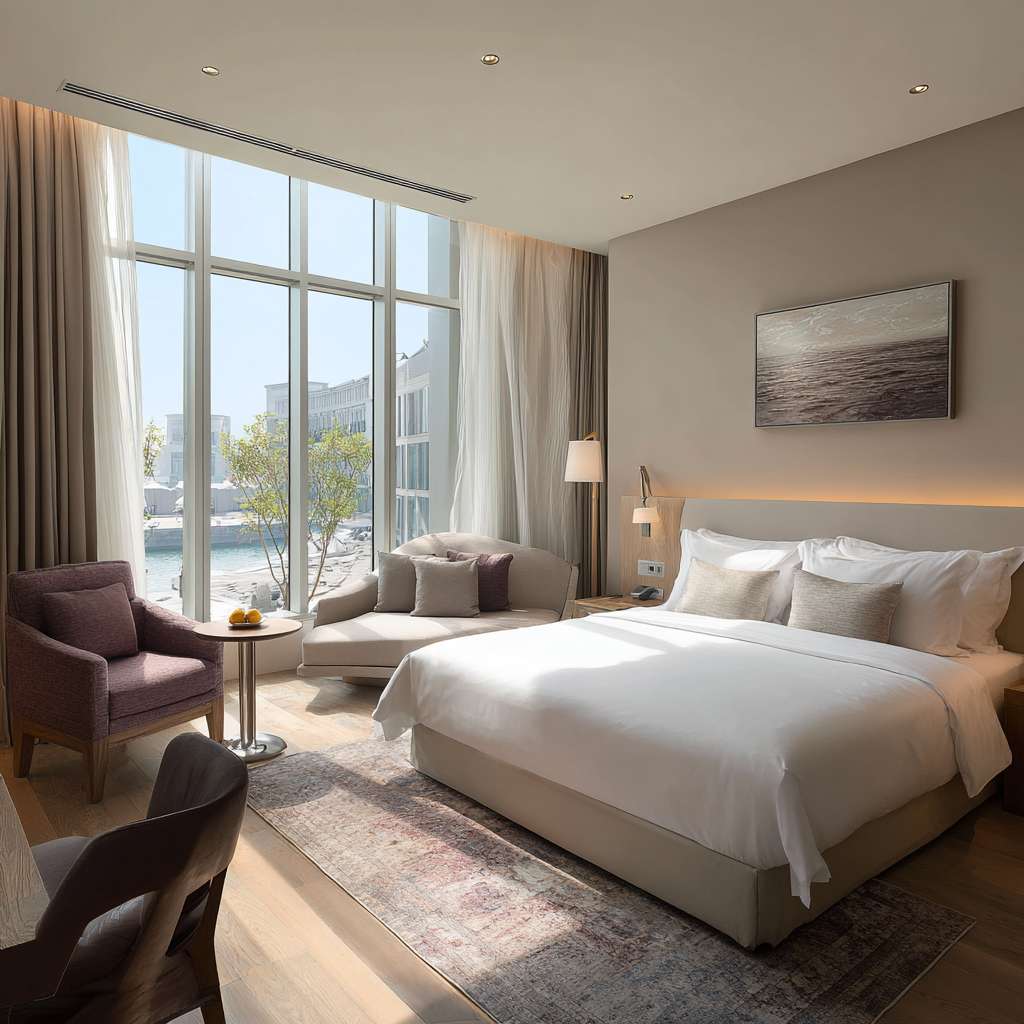 海边奶油风客房 --ar 1:1 --v 7 --stylize 100 --fast --no 水印