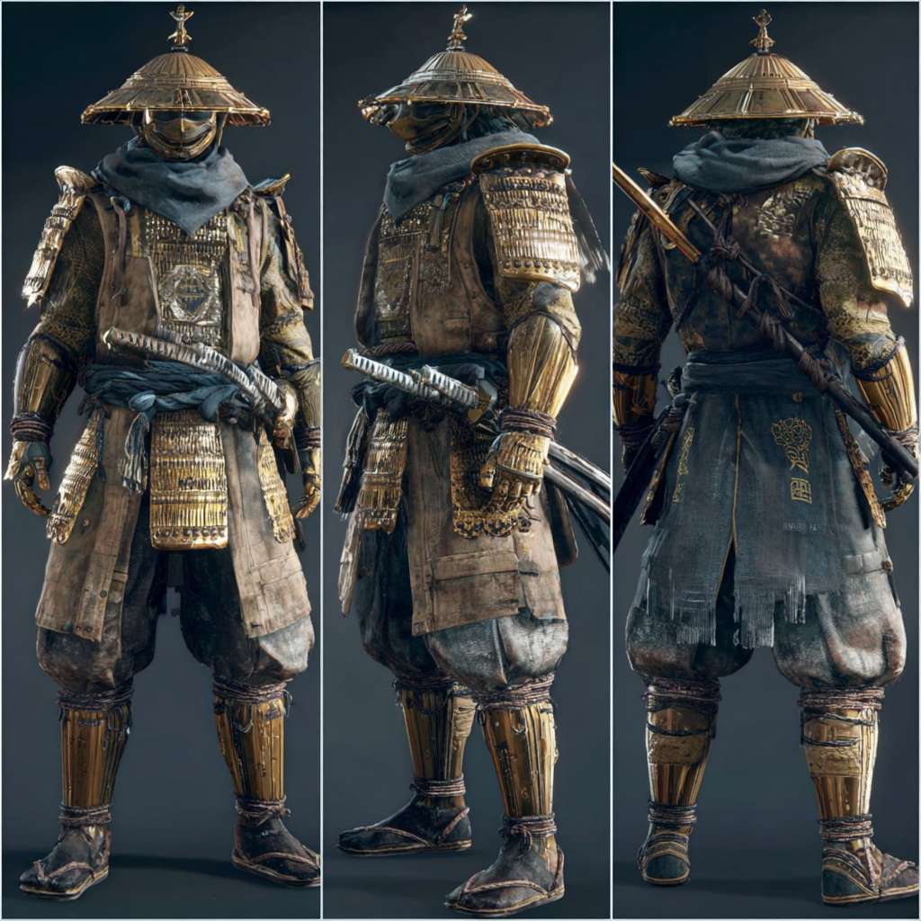 宇智波佐助，武士服，铠甲是金色的 --ar 1:1 --v 7 --stylize 100 --fast --no 水印