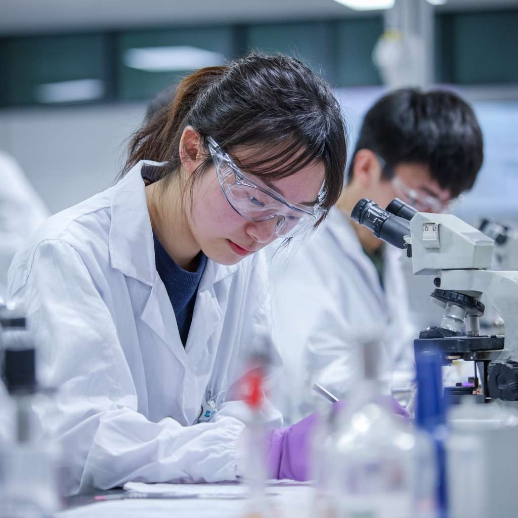 同学们在校园里学习、在实验室里钻研、在志愿服务中奉献 --ar 1:1 --v 7 --stylize 100 --fast --no 水印