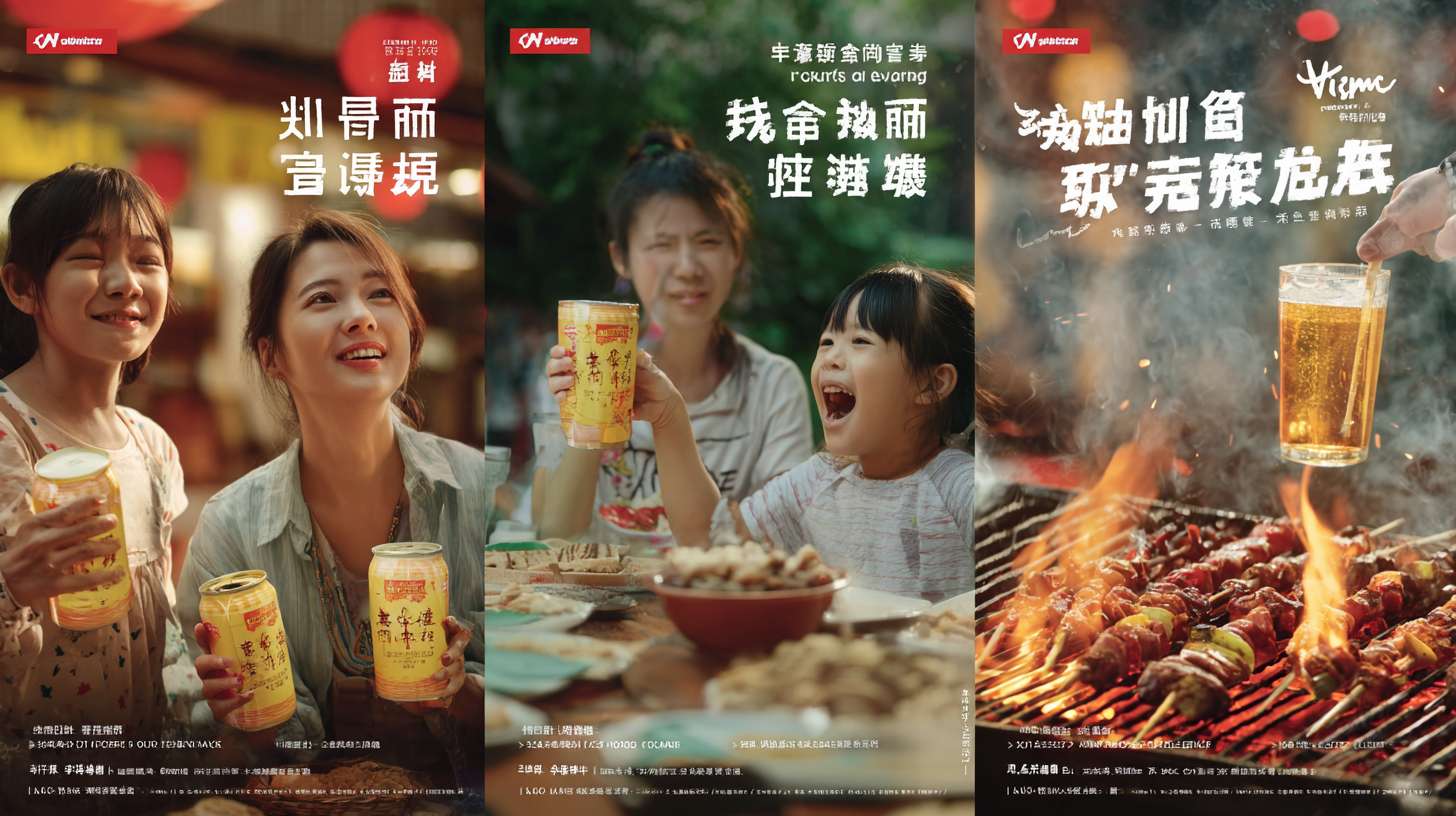 《餐左奶啤——佐餐新主张》
时长:30秒
风格:轻松欢快、食欲感强、生活化场景
分镜脚本:
开篇(5秒)
镜头:阳光透过玻璃杯,淡金色的奶啤缓缓倒入,气泡细腻升腾(特写)。
画外音(年轻女声):“餐左奶啤,佐餐新选择!”
字幕:“0酒精•乳酸菌发酵•清爽解腻”
场景切换(10秒)
火锅局:红油翻滚的火锅旁,年轻人举杯碰撞,冰镇餐左奶啤杯壁凝结水珠(特写)。
烧烤派对:焦香的羊肉串被拿起,下一秒主角喝一大口奶啤,露出满足表情。
家庭餐桌:孩子调皮地偷喝妈妈的奶啤,全家笑闹(突出“老少皆宜”)。
字幕:“火锅搭档•烧烤CP•家常美味”
产品亮点(8秒)
慢镜头:奶啤从瓶口倾倒,形成绵密泡沫(强调口感)。
动画特效:牛奶与麦芽碰撞,化作“餐左”LOGO(体现自然发酵工艺)。
画外音:“乳酸菌活力,清爽解辣,餐左奶啤——吃啥都配!”
结尾(7秒)
全景:不同年龄、职业的人们举杯共饮,背景从餐厅到户外野餐。
标语定格:“餐左奶啤,佐餐更快乐!”
产品全景+购买引导(二维码/Slogan)。
核心创意点:
强化佐餐场景:
避免单纯模仿天润的“草原清新风”,聚焦“餐饮搭配”,用高热食欲画面(火锅、烧烤、小龙虾)触发消费者联想。
口感可视化:
用慢镜头展示气泡感和浓密泡沫,搭配“嘶——”的开瓶音效,强化清爽解腻的卖点。
人群扩展:
加入儿童、老人镜头,传递“健康无酒精”优势,覆盖家庭消费场景。
音乐建议:
轻快的吉他旋律+节奏感强的鼓点(类似新疆民歌改编的现代版),结尾用集体碰杯声收尾。 --ar 16:9 --v 7 --stylize 100 --fast --no 水印