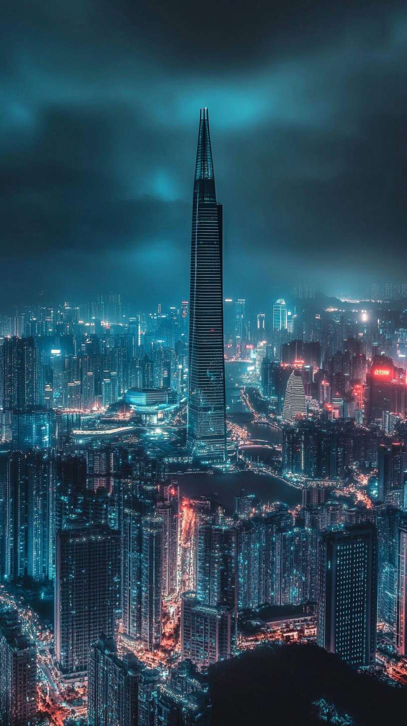 2050年深圳 低碳 新能源 未来 市民中心，真实高清 --ar 9:16 --v 6.1 --stylize 100 --fast