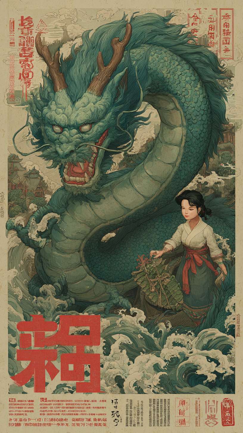 端午节艺术海报 --ar 9:16 --v 7 --stylize 100 --fast --no 水印