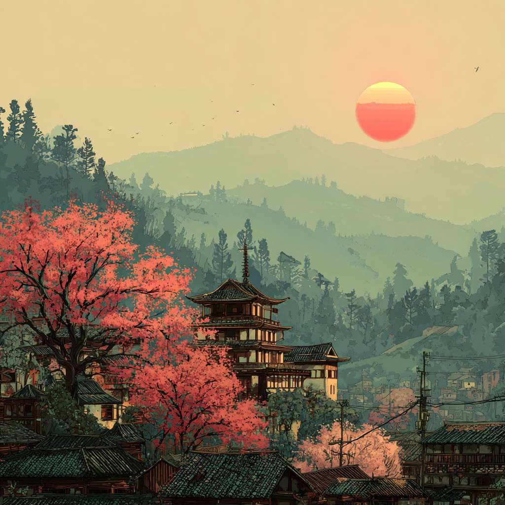 麻烦给我生成一张夕阳的图片 --ar 1:1 --v 7 --stylize 100 --fast --no 水印