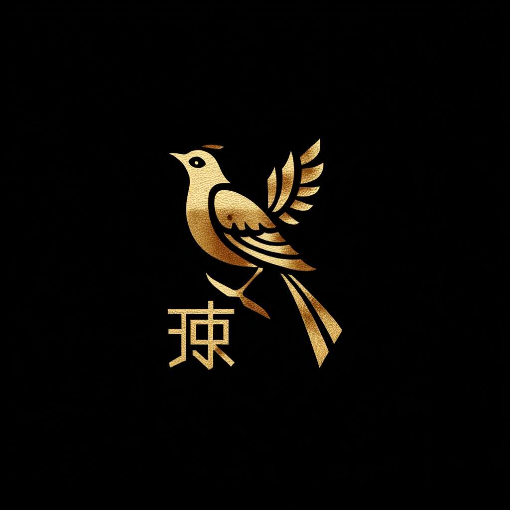 生成一个雕刻品牌logo，品牌的名字叫:青雀衔刻.图片的内容是一只鸟衔着刻刀，极简，白底,图片中体现出青雀衔刻四个字; --ar 1:1 --v 7 --stylize 100 --fast --no 水印