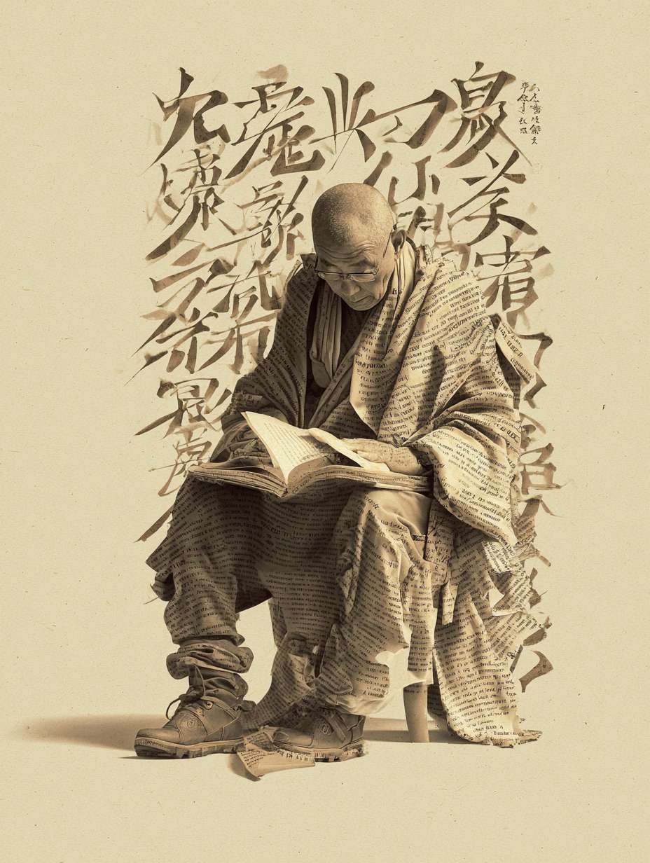 特写：一个人坐着阅读《悉达多》特写手翻开书籍 --ar 3:4 --v 7 --stylize 100 --fast --no 水印