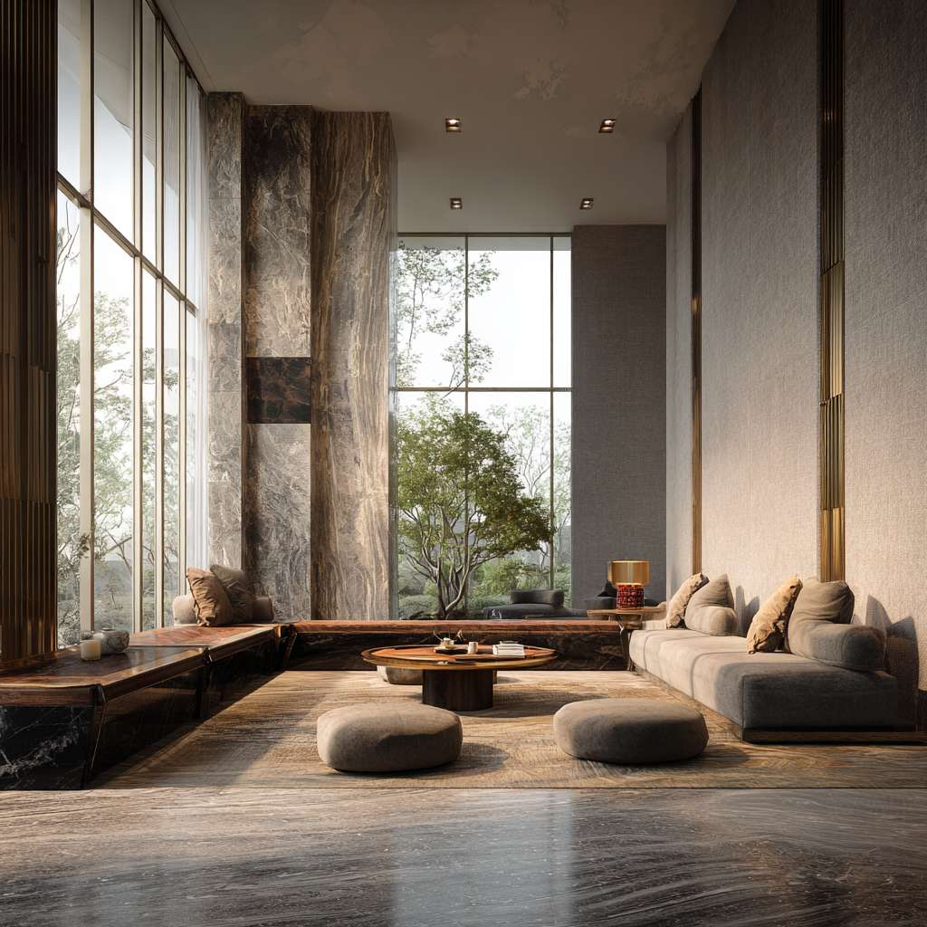 客厅场景图，空旷 --ar 1:1 --v 7 --stylize 100 --fast --no 水印