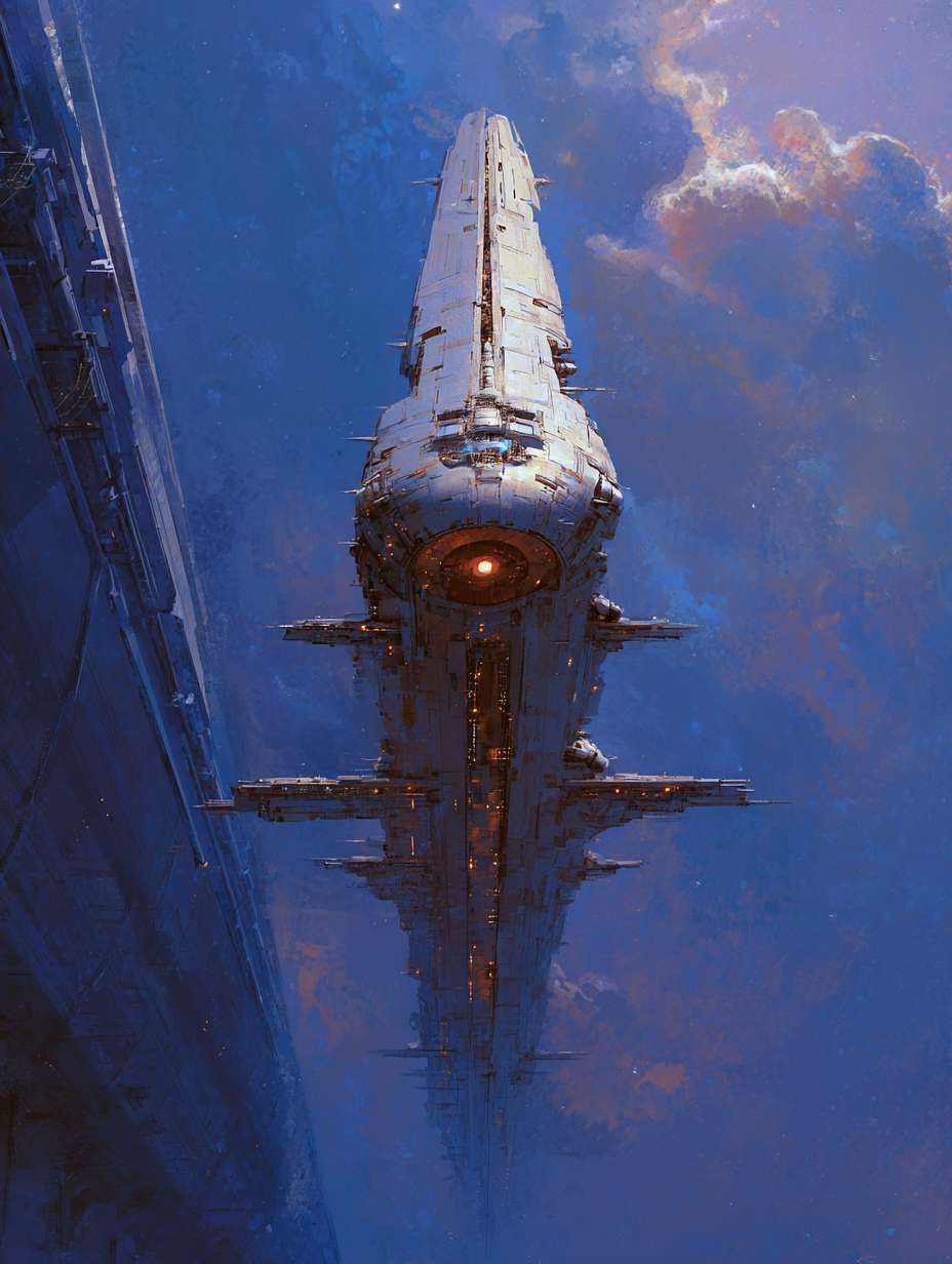 简单线条外星战舰 --ar 3:4 --v 7 --stylize 100 --fast --no 水印