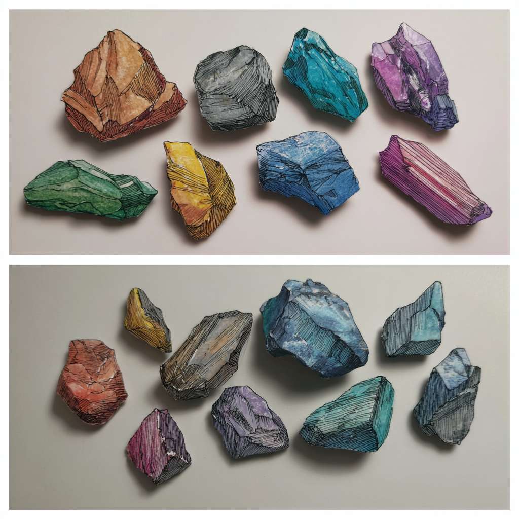 生成手绘风石头，要求自然生成的石头，很小，不是很高，有颜色，没有背景，是很普通的石头，手绘风 --ar 1:1 --v 7 --stylize 100 --fast --no 水印