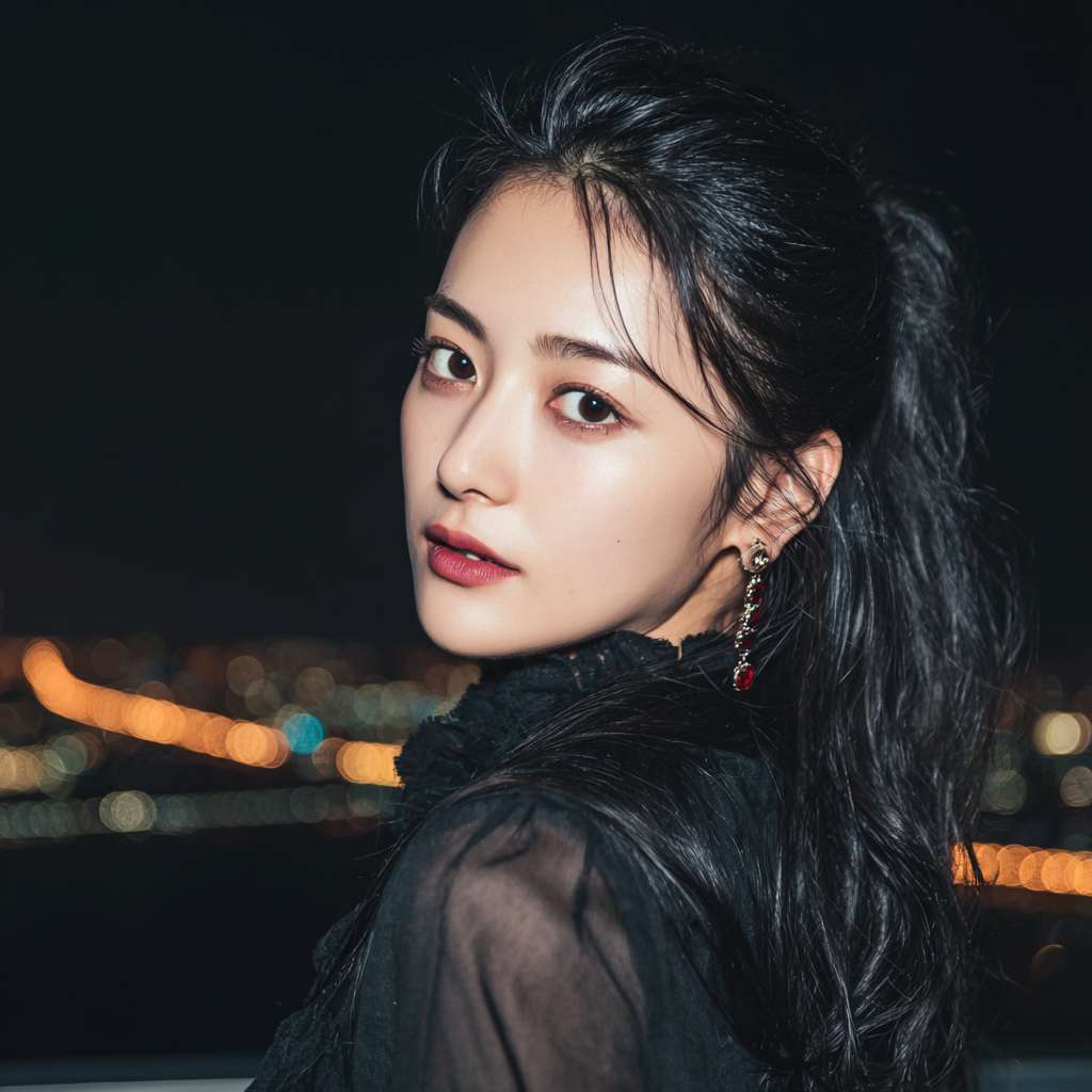 帮我生成一条图片：旁边的刘亦菲上前拥抱亲吻其脸庞 --ar 1:1 --v 7 --stylize 100 --fast --no 水印