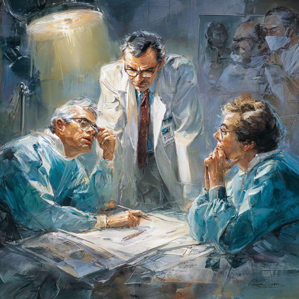 中国医生专家护士讨论 --ar 1:1 --v 7 --stylize 100 --fast --no 水印