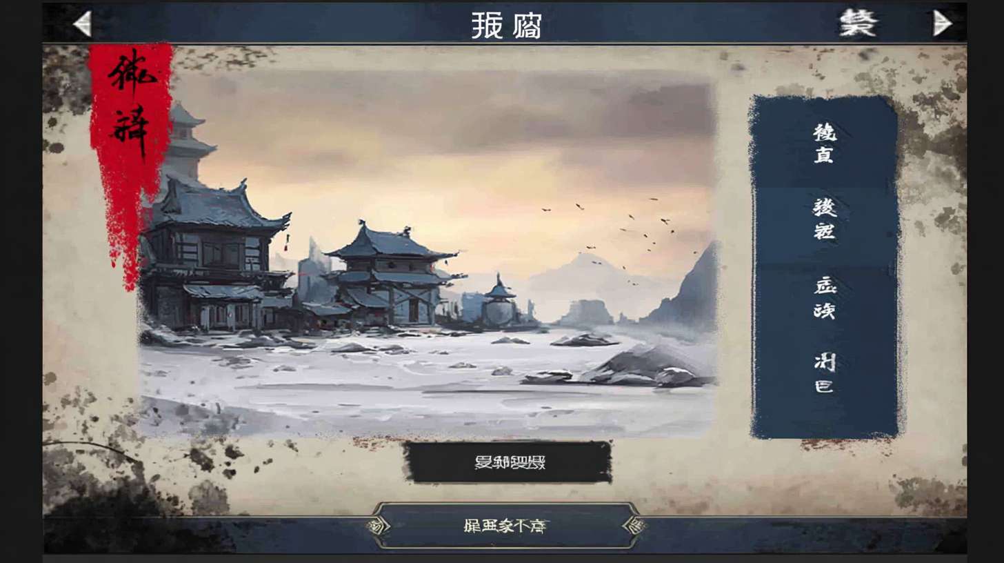 以这个图片风格为前提 做一个游戏登录界面 国风 平面 颜色亮一点 --ar 16:9 --v 7 --stylize 100 --fast --sref https://img-xpc-mj0.xpccdn.com/prod/upload/c61d6e5f-dc88-4836-a04c-fb055cc8294c/4ebb0833-30a5-4f7b-b3f6-1004e6c4abe7.png~tplv-5yakomv5zn-auto-v1%3A1024%3A0%3Aq75.jpg::5 https://img-xpc-mj0.xpccdn.com/prod/upload/d9d2d902-7b48-40c7-9a71-54d89ba20a54/6559c0fb-5aa7-40a7-8be5-28a8e10608af.png~tplv-5yakomv5zn-auto-v1%3A1024%3A0%3Aq75.jpg::1.1 --sw 305 --no 水印