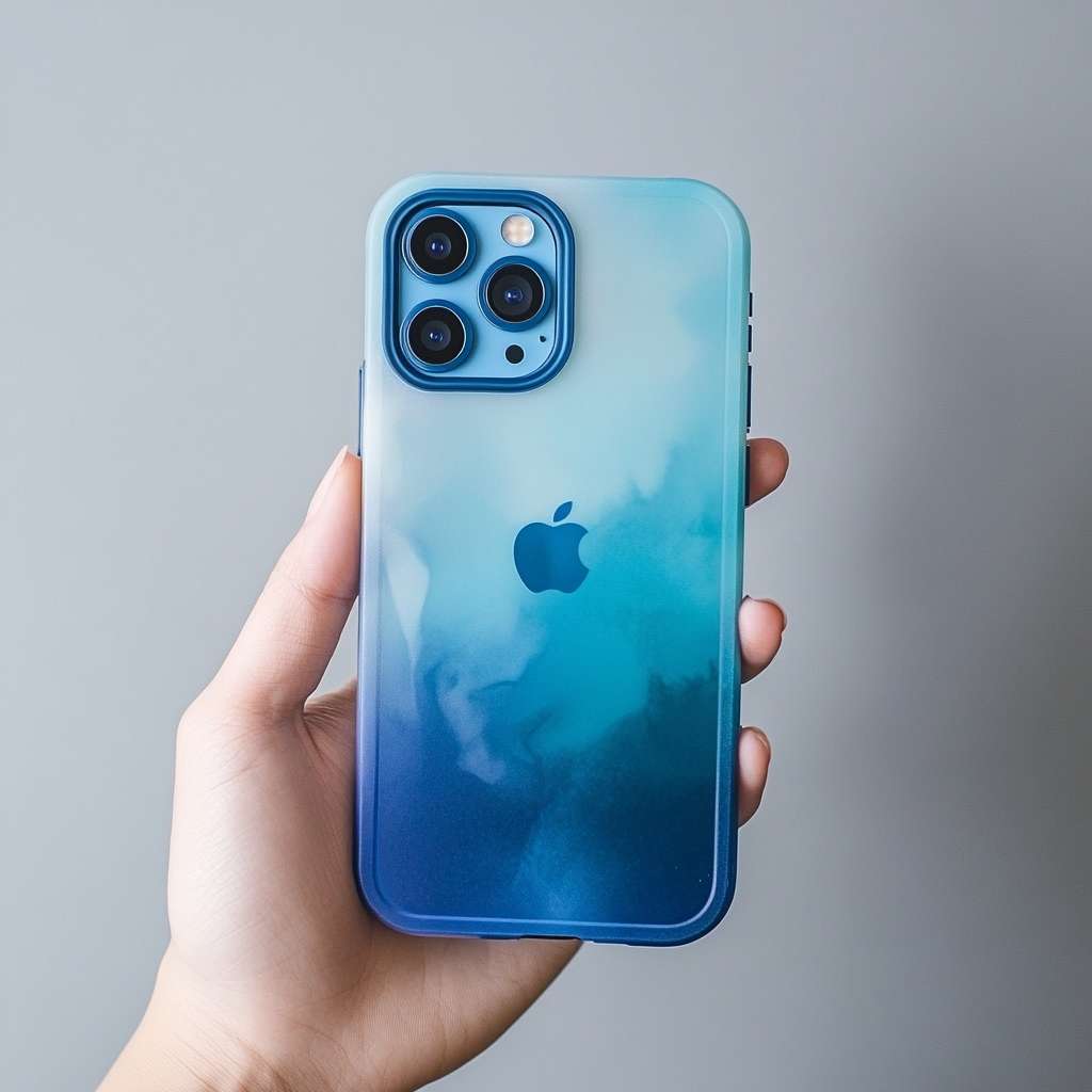 手拿套着手机壳为特写的图片，场景要高级简约，手机壳为主体 --ar 1:1 --v 6.1 --stylize 100 --fast