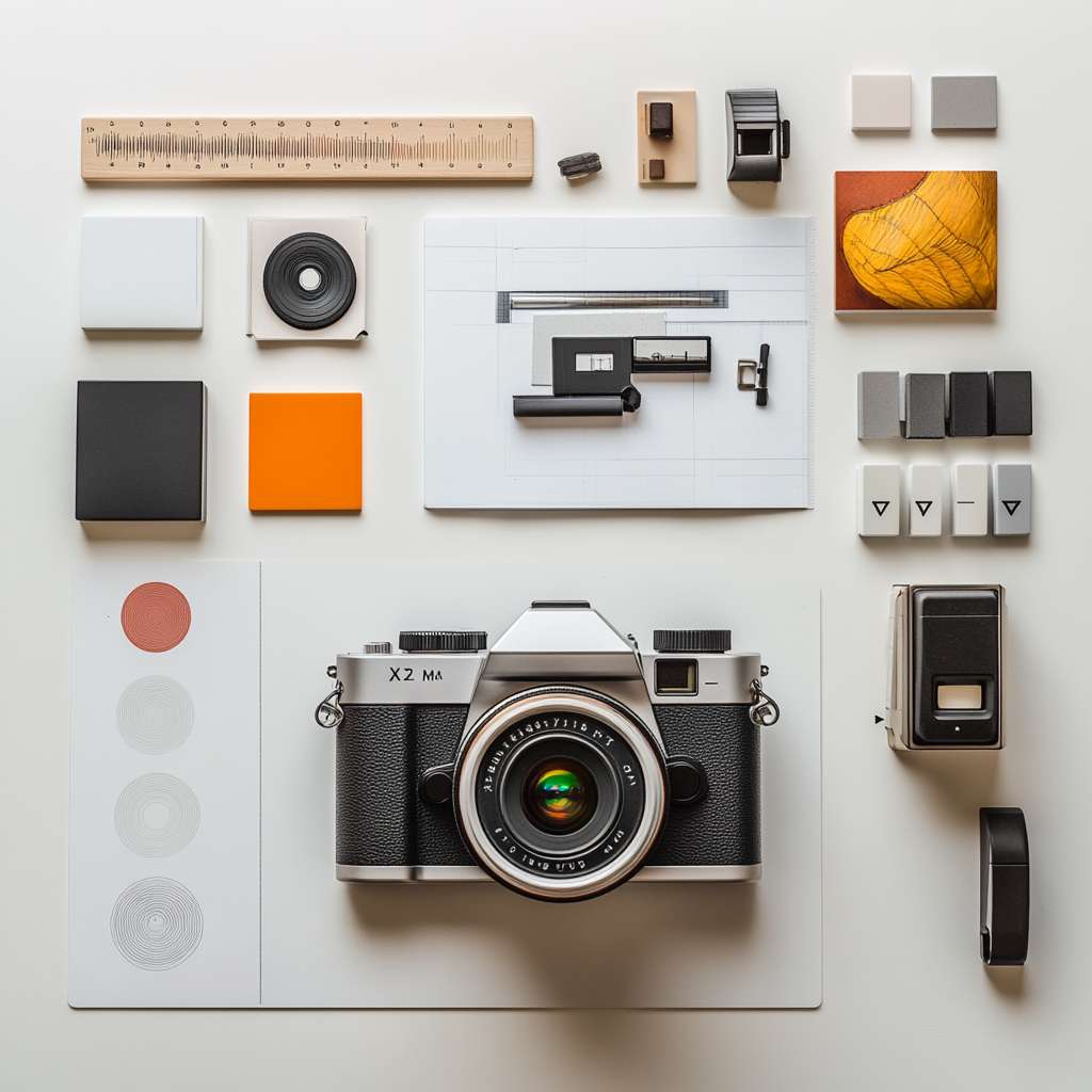 Daily minimal desk update, track object rotation with Fibonacci sequence, enforce 3-color max rule (white + black + 1 accent color), document with Hasselblad X2D 100C, --ar 1:1 --v 6.1 --stylize 100 --fast --no repetition