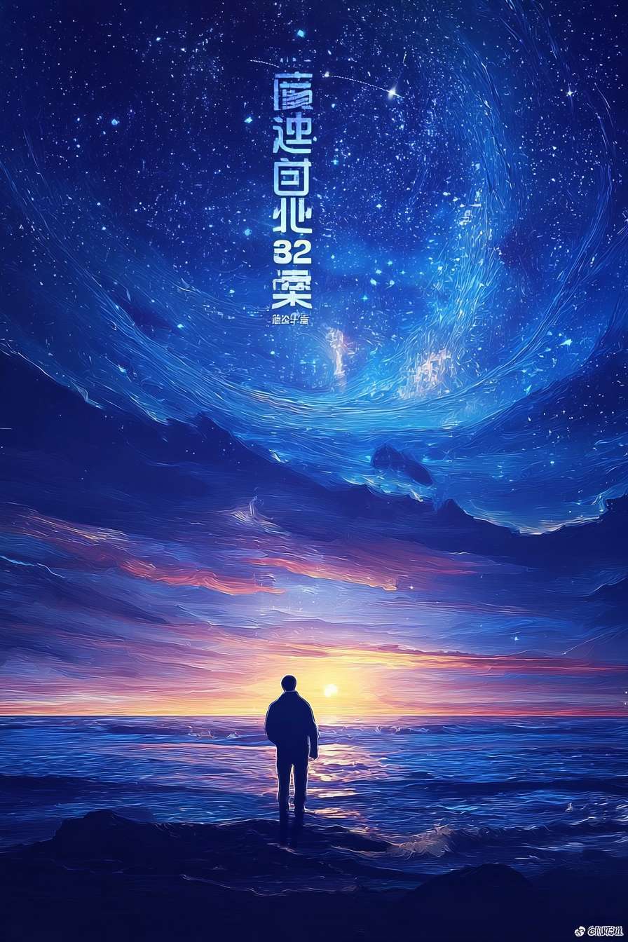 https://img-xpc-mj0.xpccdn.com/prod/upload/4dfeb8dd-245d-4783-9504-b11af8391cce/7aa9eafb5e50560f57ea6eadfa01c5dd.png~tplv-5yakomv5zn-auto-v1%3A1024%3A0%3Aq75.jpg 根据上传图片风格生成插画背景，不要文字，以海洋陆地星空为主，反应人的成长与追求，人物为剪影背影，大气，色彩丰富，线条多样，笔触明显 --ar 2:3 --v 7 --stylize 100 --fast --iw 1 --no 水印