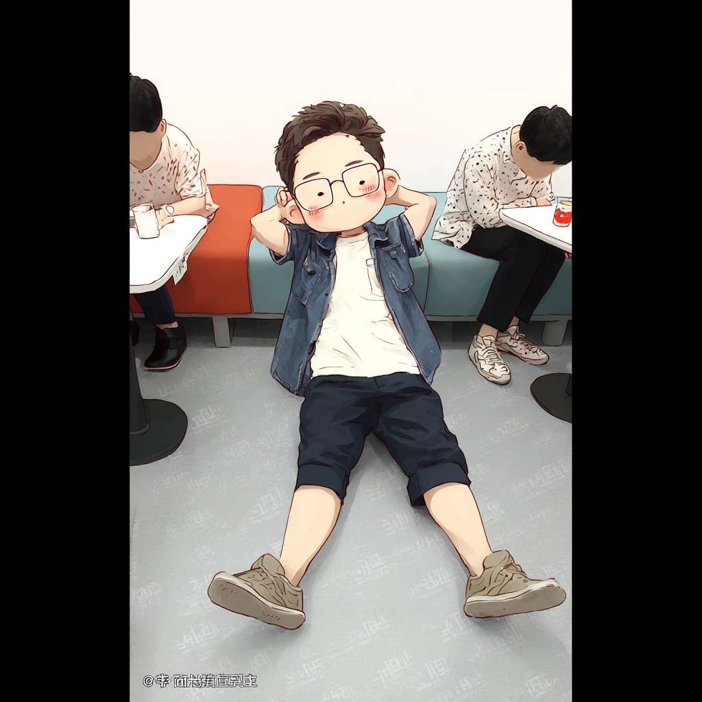 https://img-xpc-mj0.xpccdn.com/prod/upload/fc54d23e-863d-4a3d-a08a-155b4e371e95/DSC05182.JPG~tplv-5yakomv5zn-auto-v1%3A1024%3A0%3Aq75.jpg 参考图片内容，参考图片角色（角色不得使用真人）生成卡通风格图片 --ar 1:1 --v 7 --stylize 100 --fast --iw 1 --no 水印
