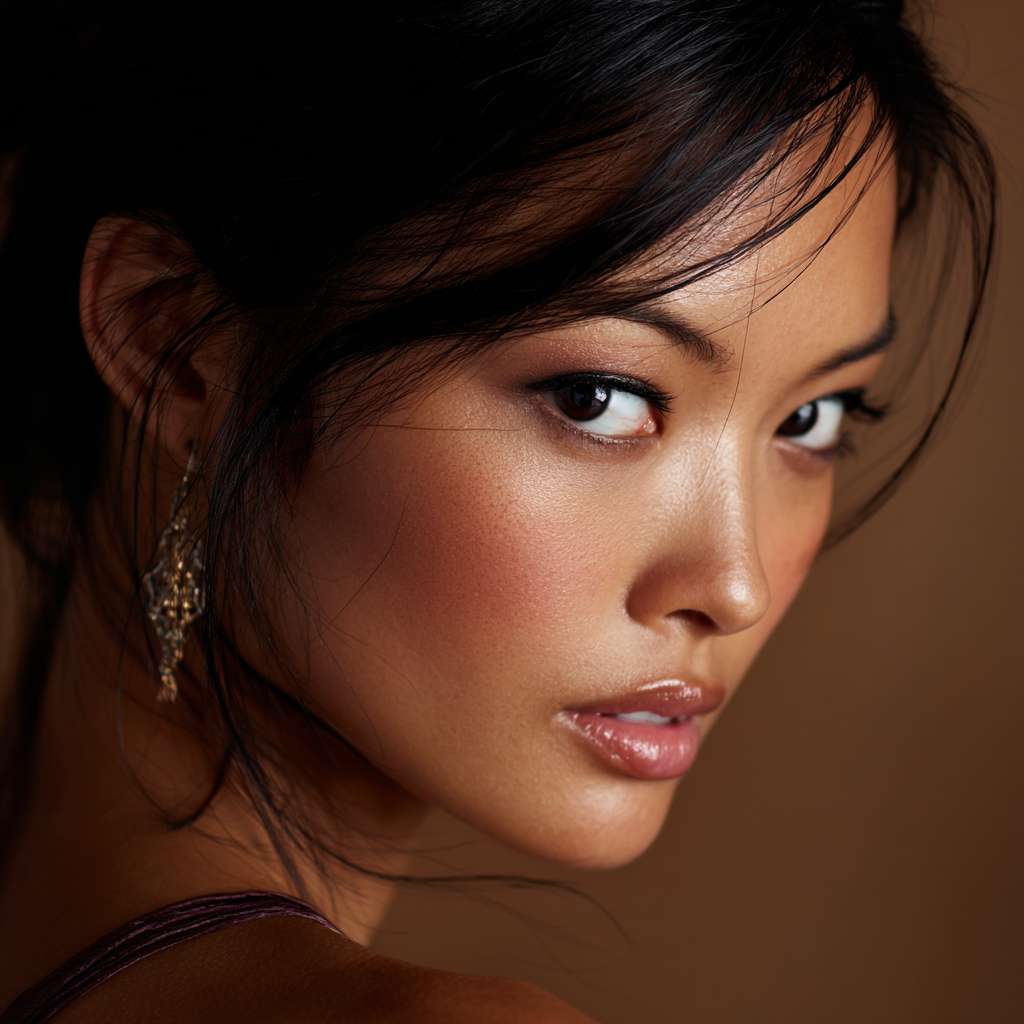 Asian beauty, fine skin, sexy, high resolution, professional photograph --ar 1:1 --v 7 --stylize 100 --fast
