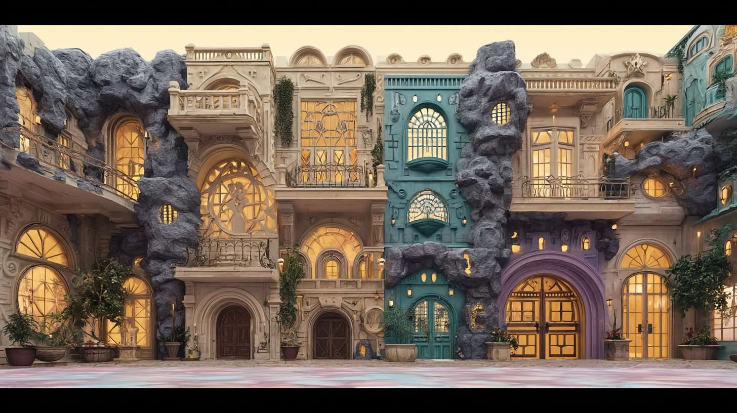 手机用户7032的图生图作品《室内，童话，建筑，立面》 - 新片场AI创作