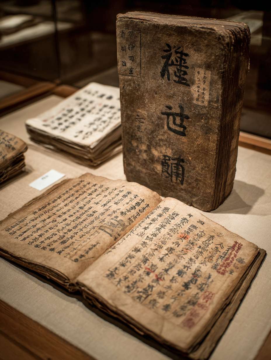 展示几本介绍舌诊的古书的书本和封面，要展示出文字，让用户一看就知道舌诊的权威性 --ar 3:4 --v 7 --stylize 100 --fast --no 水印