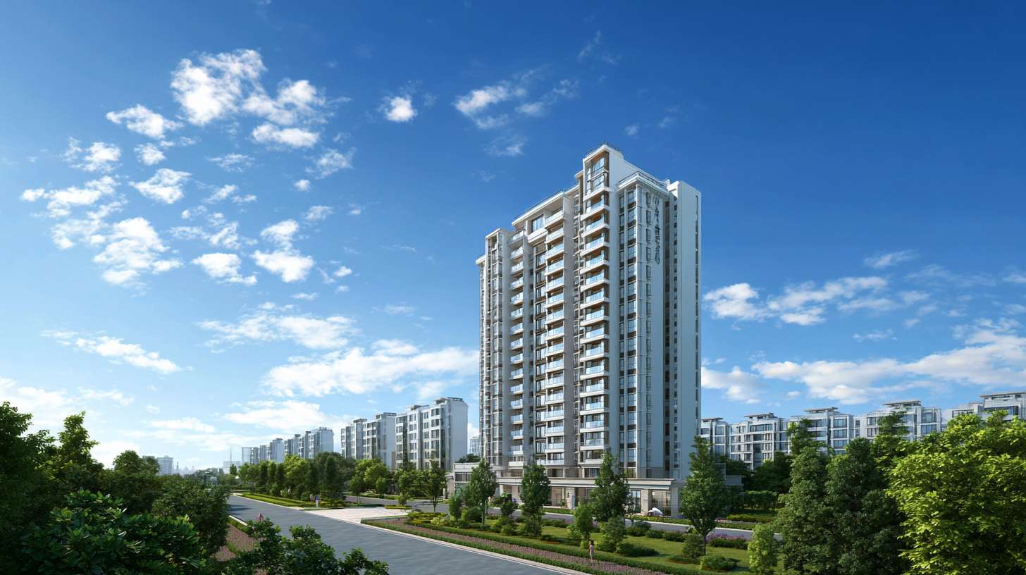 住宅楼顶远望蓝天白云 --ar 16:9 --v 7 --stylize 100 --fast --no 水印