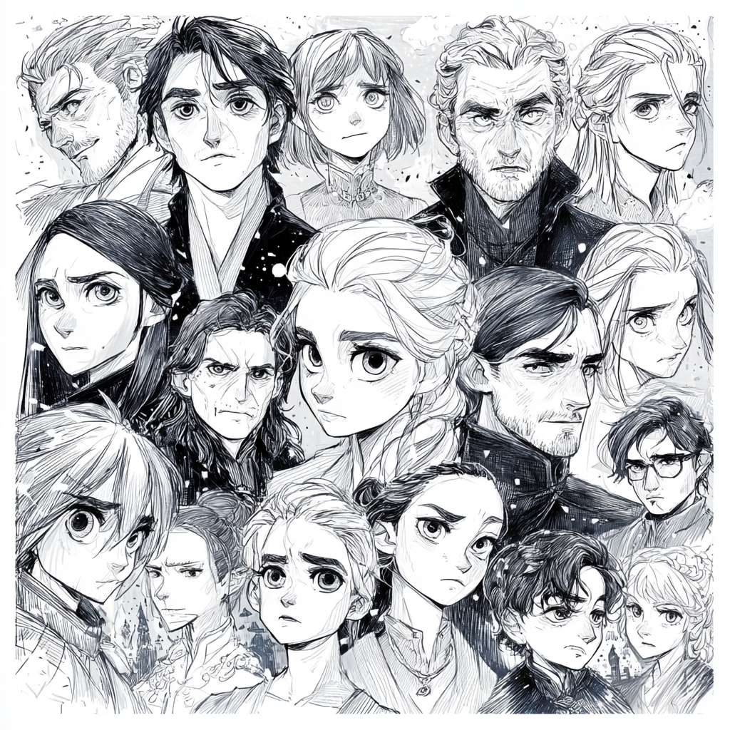 AI模型漫画示意图 --ar 1:1 --v 7 --stylize 100 --fast --no 水印