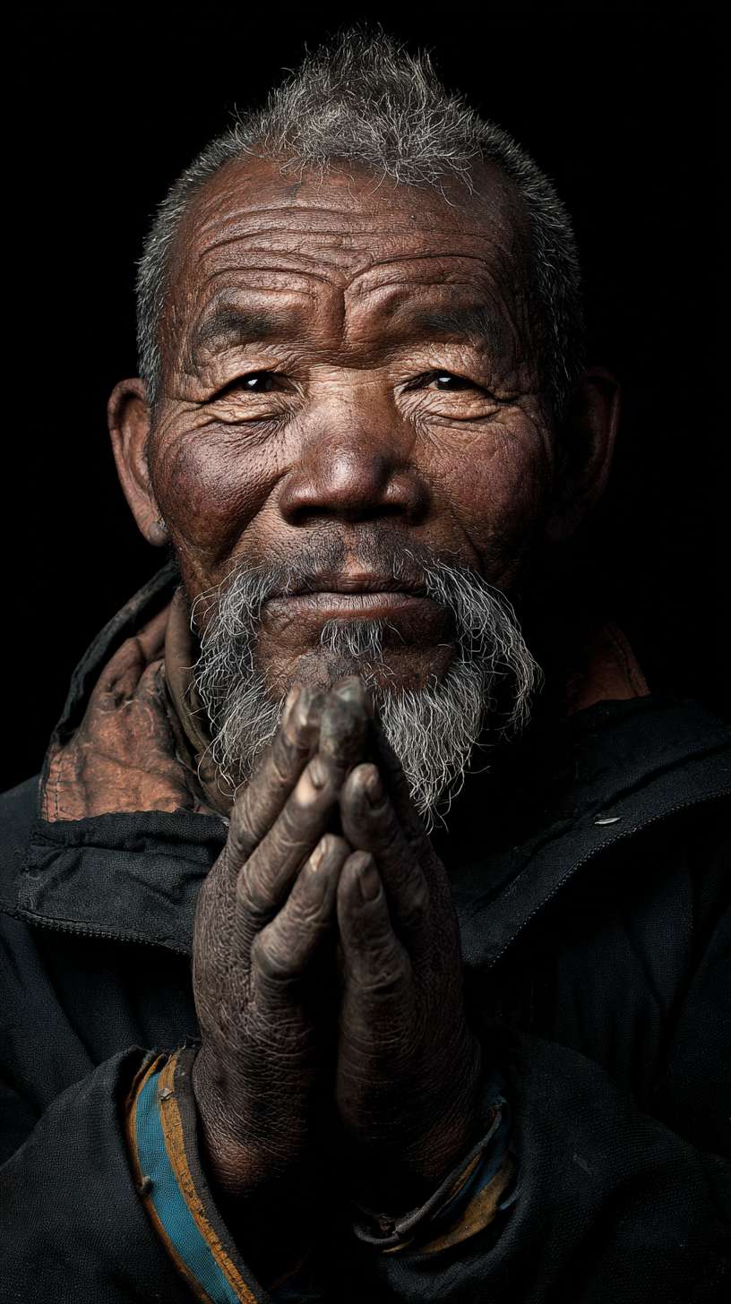 肤色黝黑（长期风吹日晒），短发带白茬（没空打理），眼角有细纹，下巴有青色胡茬，嘴唇干裂，偏瘦但肩背结实，腰后隐约露出浅棕色膏药印，手背有细小划伤（送餐时磕碰） --ar 9:16 --v 7 --stylize 100 --fast --no 水印