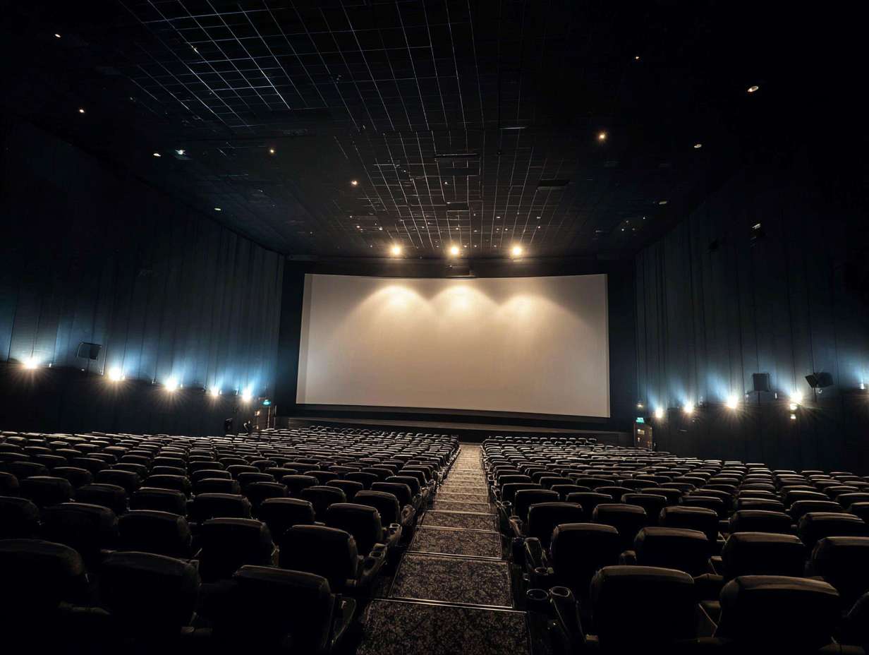 超大型电影院影厅，巨幕影厅高清效果 --ar 4:3 --v 7 --stylize 100 --fast --no 水印