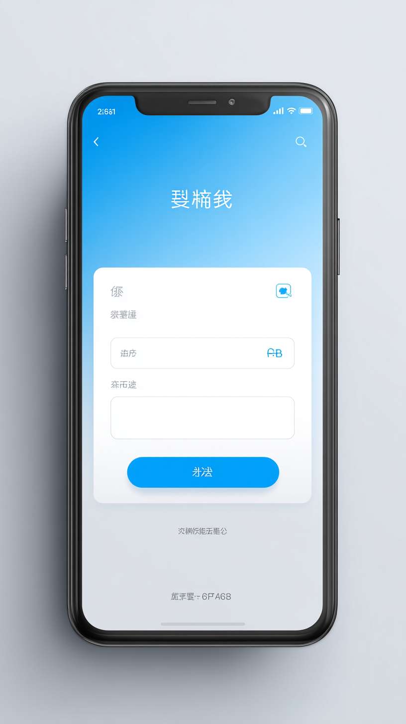 手机 APP 登录界面，极简扁平风格，浅灰色背景（#F5F5F5），居中带圆角的白色卡片，手机号输入框（左侧电话图标，灰色提示文字），验证码输入框（左侧短信图标，右侧 “获取验证码” 蓝色文字按钮），大型蓝色（#2196F3）登录按钮（白色加粗文字），底部文字 “没有账号？”（灰色）+“立即注册”（蓝色，无下划线），顶部圆形 APP 图标 +“即时聊” 标题（黑色加粗文字），界面干净，无多余元素 --ar 9:16 --v 7 --stylize 100 --fast --no 水印