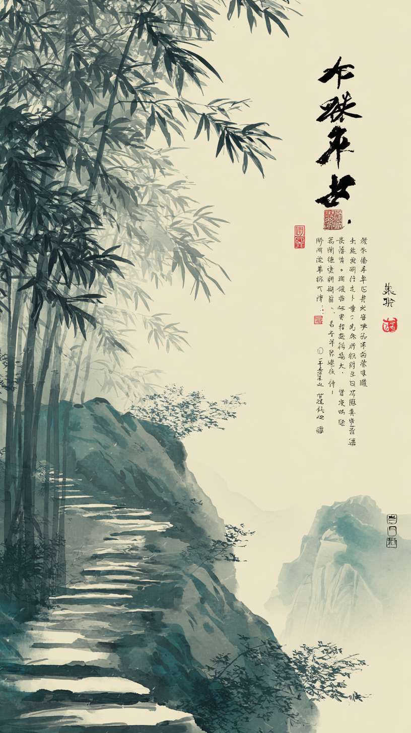 山间小路-水墨风
不要文字,这是游戏资源图
笔触参考:传统水墨画《富春山居图》(线条粗细变化、墨色层次)
色彩参考:游戏《仙剑奇侠传七》水墨风场景(淡雅色调、统一明度)
元素参考:动画《雾山五行》背景(竹林、山间场景的水墨质感)
构图:竖版蜿蜒,下方为石阶小路(沿画面右侧向上延伸),左侧为悬崖(淡墨勾勒),上方为云海(大面积留白)核心元素:- 石阶:青灰色(淡墨横线条,带细微纹理)- 云海:淡墨晕染(层次分明,近浓远淡)- 点缀:路边迎客松(浓墨枝干、淡墨松针)
主色调:青灰色(R130-150, G140-160, B150-170)辅助色:- 松针:墨绿色(R90-110, G120-140, B100-120)- 云海高光:纯白色(R240-250, G240-250, B240-250)统一适配:青灰色与新手村灰蓝色色调呼应,云海明度与竹林薄雾统一
1. 松针笔触与竹林竹叶笔触一致2. 石阶线条粗细与客栈石板路线条一致3. 云海层次与竹林薄雾层次的墨色过渡方式相同 --ar 9:16 --v 7 --stylize 100 --fast --no 水印