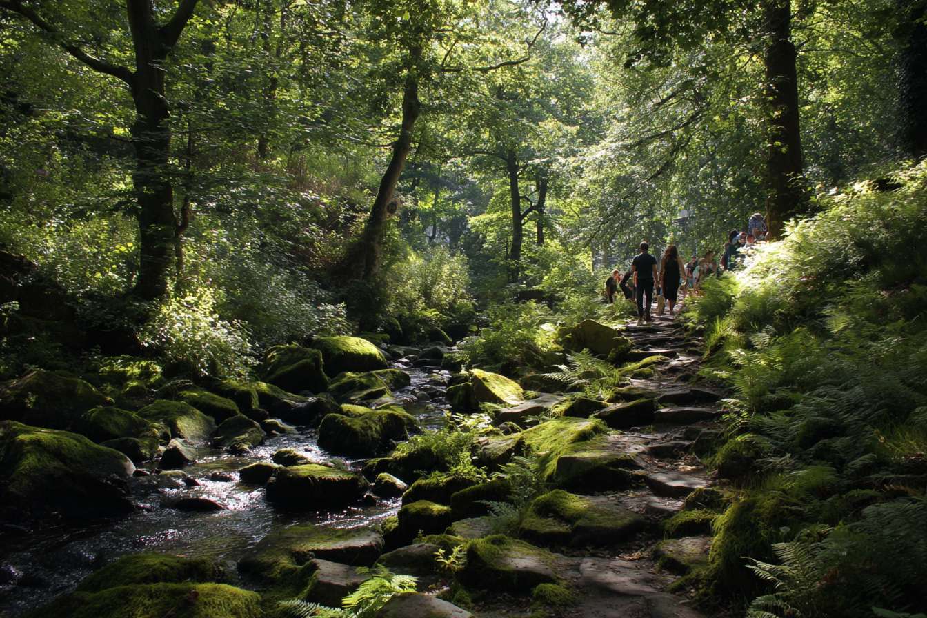 forest mindfulness walks --ar 3:2 --v 7 --stylize 100 --fast