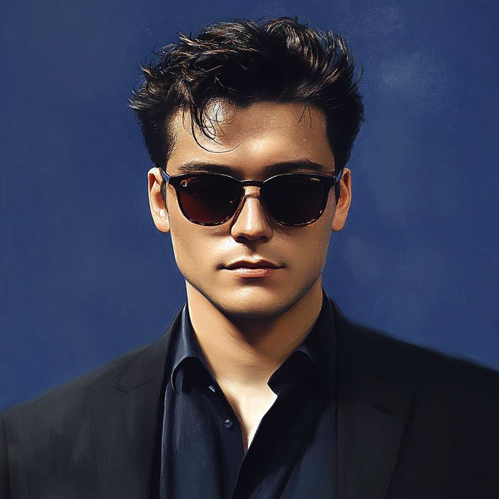 https://img-xpc-mj0.xpccdn.com/prod/upload/97d57ad7-9227-4750-b0ba-e0609acf54cc/%E5%8F%B6%E9%94%AE.jpg~tplv-5yakomv5zn-auto-v1%3A1024%3A0%3Aq75.jpg 让他戴上墨镜 --ar 1:1 --v 6.1 --stylize 100 --fast --iw 1