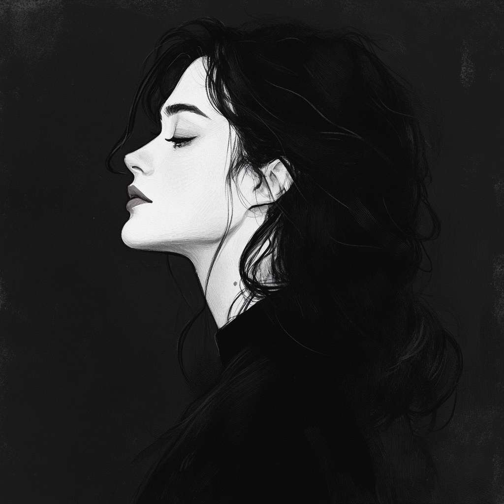 给我一些女性头像唯美的侧脸 --ar 1:1 --v 6.1 --stylize 100 --fast