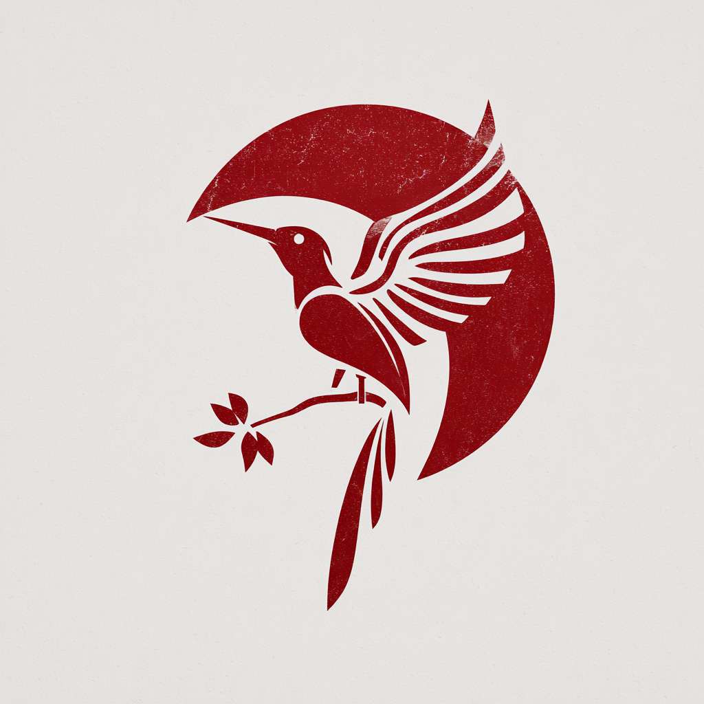 一个优雅的中国雕刻品牌logo，品牌的名字叫:青雀衔刻,一只鸟衔着刻刀，线稿，极简，白底 --ar 1:1 --v 7 --stylize 100 --fast --no 水印