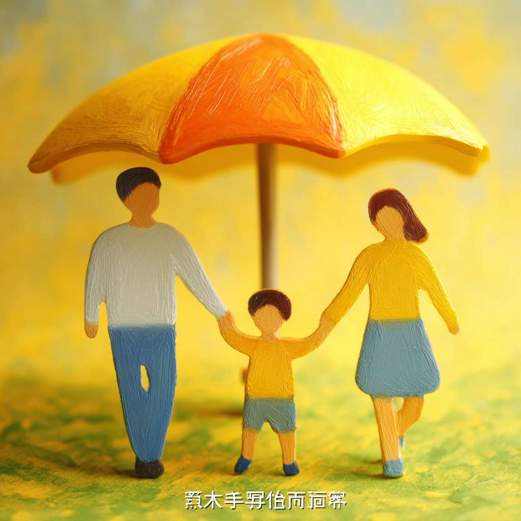 https://img-xpc-mj0.xpccdn.com/prod/upload/772a8e2d-afdd-4833-a972-307c165fb079/7fdf88f4fa081c3c05a4a27bdd3276da.jpg~tplv-5yakomv5zn-auto-v1%3A1024%3A0%3Aq75.jpg 小孩儿不用撑伞，手部自然下垂，然后父母什么都不要变，就是需要把那个伞撑高，然后把他们三个人都罩在下面，就是呈现一种被保护的状态。色彩，色调什么都不要变。 --ar 1:1 --v 7 --stylize 100 --fast --iw 1 --no 水印