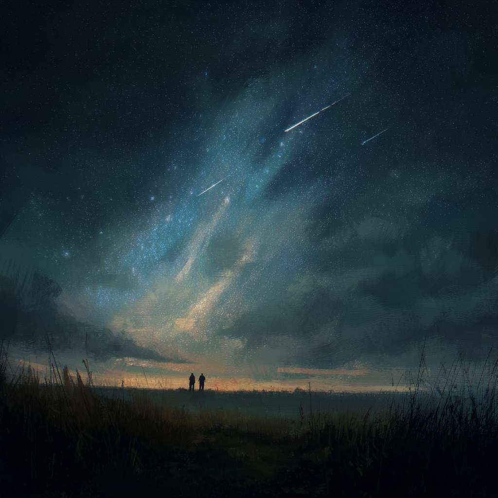 仰望星空 --ar 1:1 --v 7 --stylize 100 --fast --no 水印