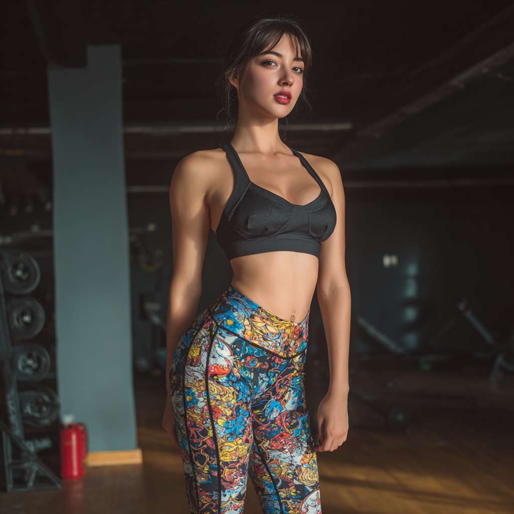 中国美女在健身房穿着瑜伽裤 --ar 1:1 --v 7 --stylize 100 --fast --no 水印