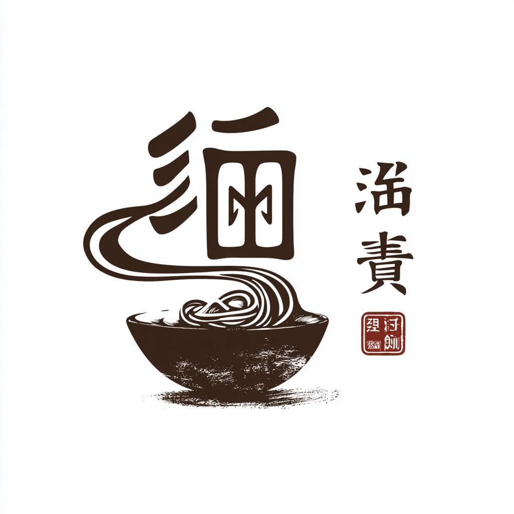 一个中国传统风格餐饮LOGO，核心图形是印章，印章内有艺术变形的“匠”字，字形结合了一只托举的手和飘逸的面条线条，印章边有古朴残破效果，背景干净，极简主义，高清，矢量 --ar 1:1 --v 7 --stylize 100 --fast --no text--style raw,水印
